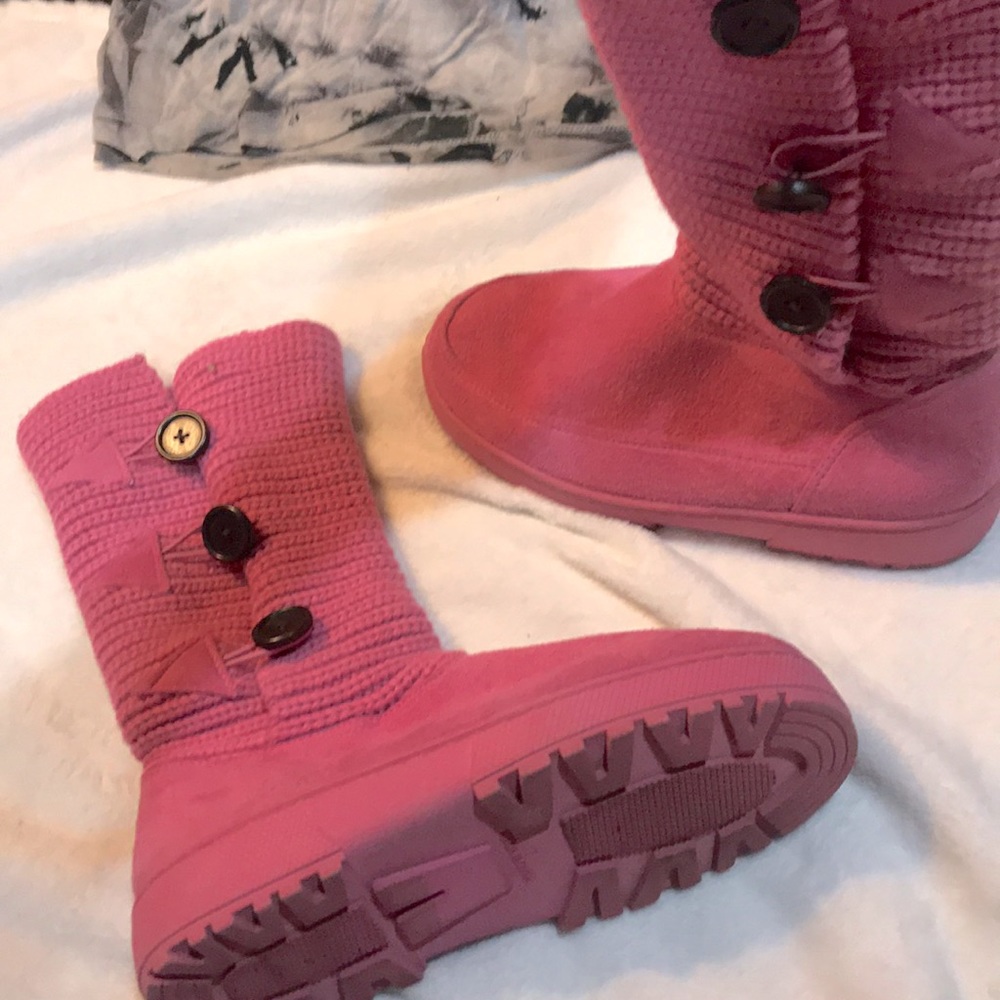 Pink Sweater Boots